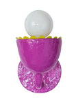 Millie Wall Sconce in purple paper mache and scallop