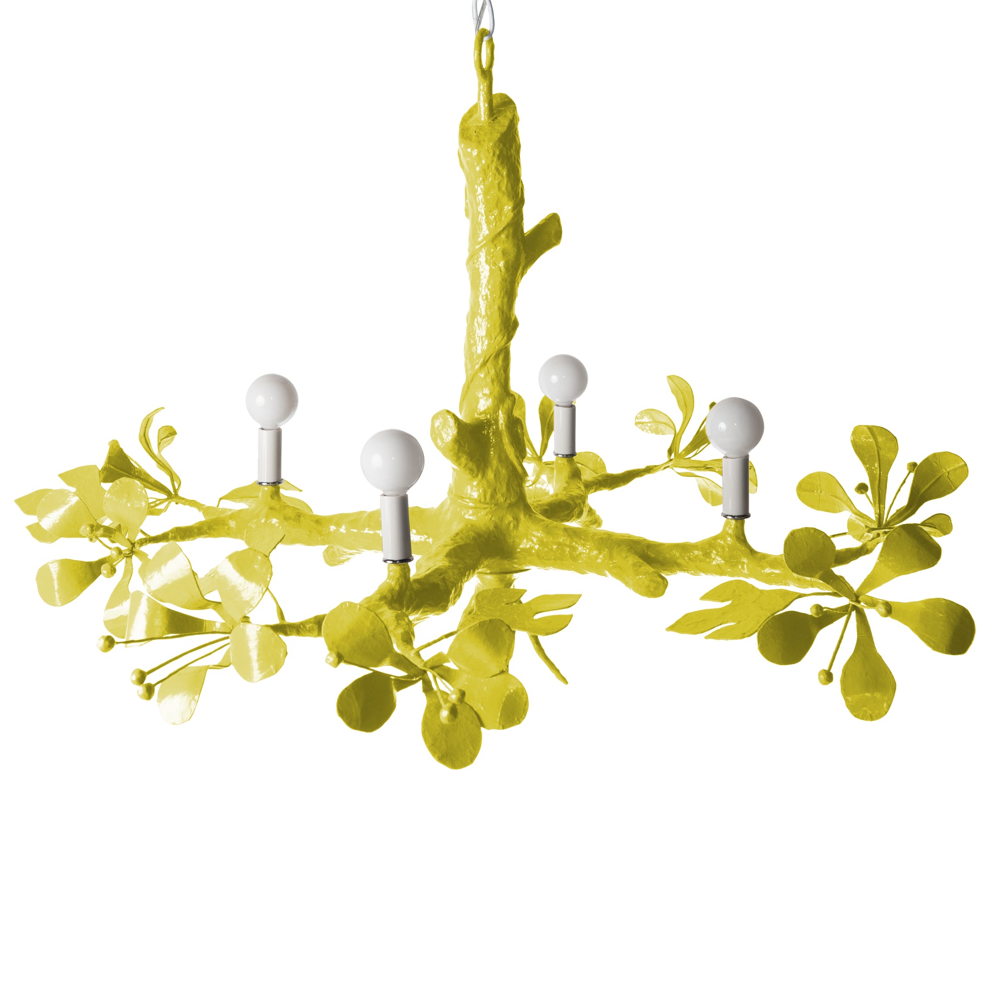 chartreuse faux bhandelier handmade papier mache