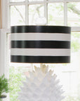 Black Stripe Drum Shade