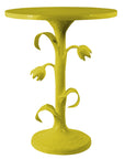 chartreuse side table with tulips by stray dog designs