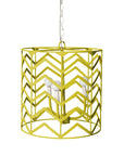 chartreuse iron chandelier with chevron design, Jonathon for Stray Dog Designs